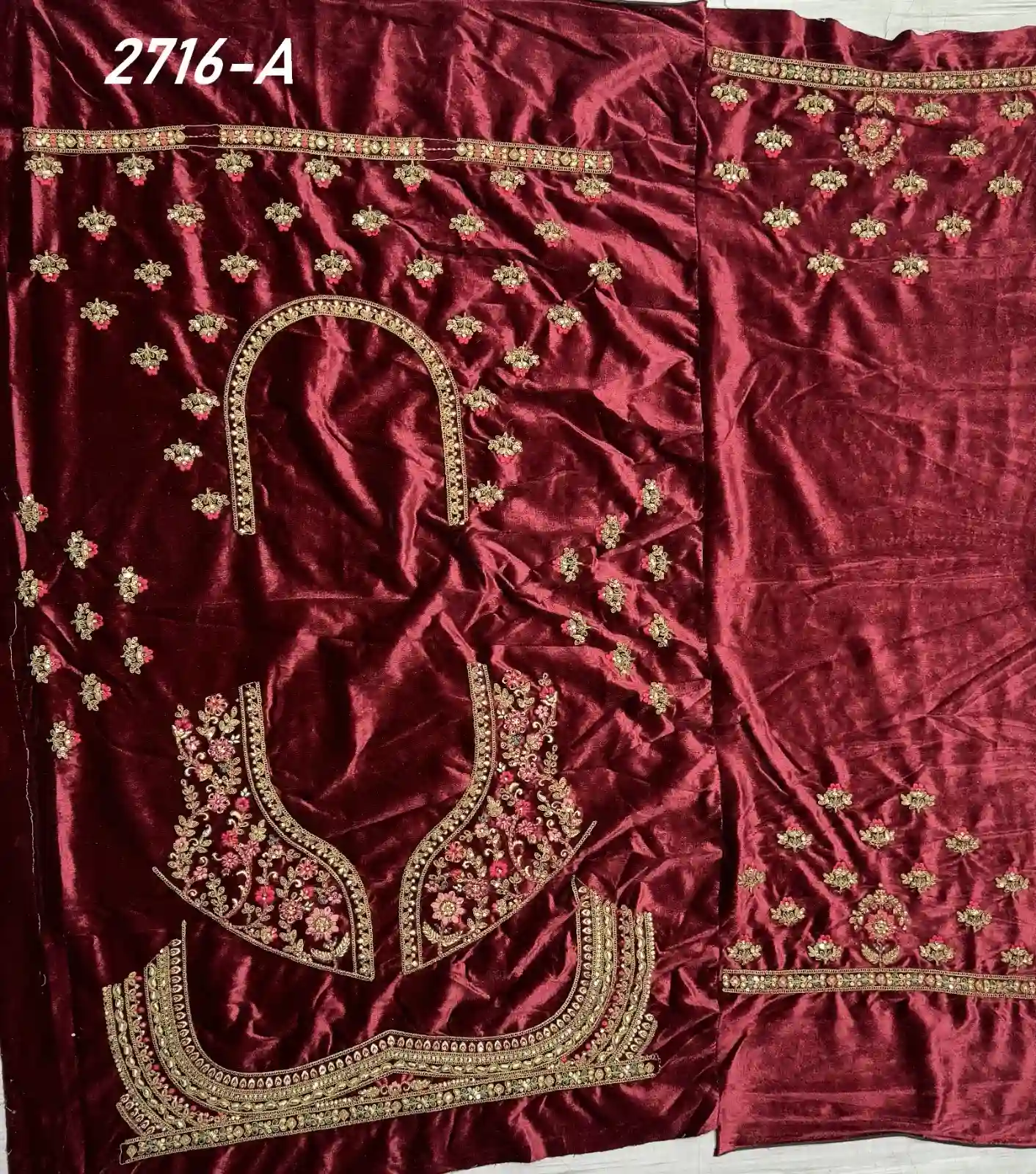 Anjani Art 2716A To 2716C Velvet Wholesale Lehenga Catalog — Wholesale Lehenga, MPA wholesale from Surat — view 12